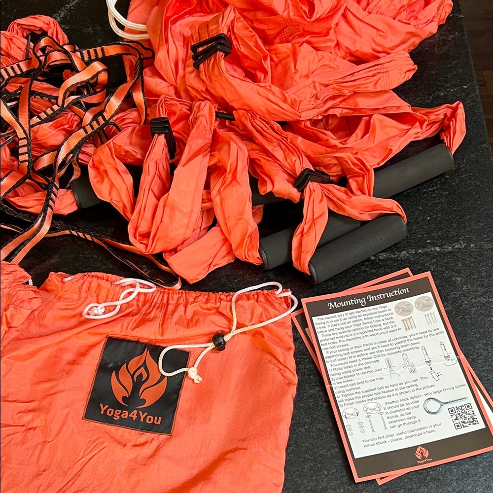 Yoga4You Aerial Yoga Hammock Set in Vibrant Orange